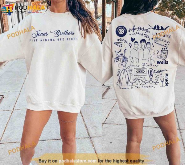 Jonas Brothers Double Sided Crewneck Sweatshirt, Jonas Brothers Tour 2023 Shirt
