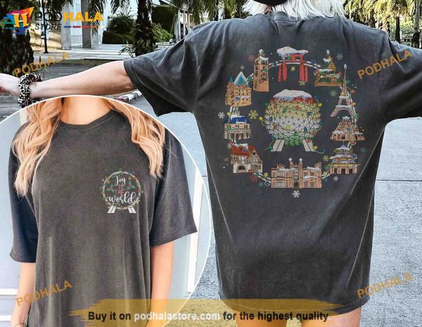 Joy To The World Disney Christmas Comfort Colors Shirt – Epcot Family Group