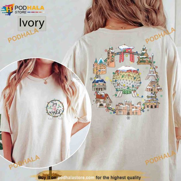 Joy To The World Disney Christmas Comfort Colors Shirt – Epcot Family Group