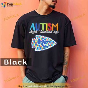 Kansas City Chiefs autism awareness knowledge power Comfort Colors Shirt 1