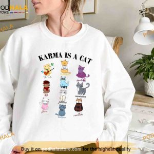 Karma is a Cat Music Albums As Books T-Shirt, Gift For Taylor Fans