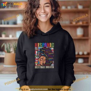 Latina Woman Art Hispanic Heritage Month Latin Country Flags Shirt 2