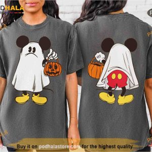 Mickey Ghost Disney Halloween Comfort Colors Shirt Mickeys Not So Scary Tee 2