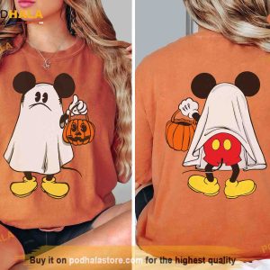 Mickey Ghost Disney Halloween Comfort Colors Shirt Mickeys Not So Scary Tee 3