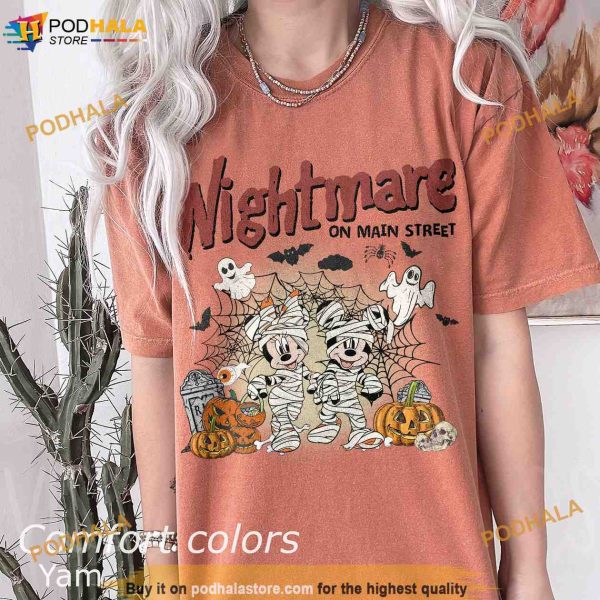 Mickey Minnie Halloween Comfort Colors Shirt, Nightmare On Main Street Disney Shirt