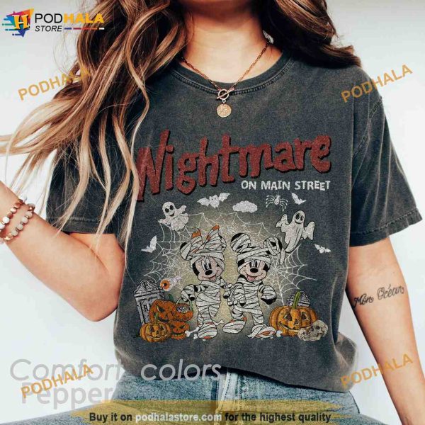 Mickey Minnie Halloween Comfort Colors Shirt, Nightmare On Main Street Disney Shirt
