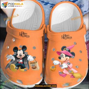 Mickey Mouse And Minnie Mouse Happy Halloween Crocs Clog Shoes, Halloween Gift Ideas