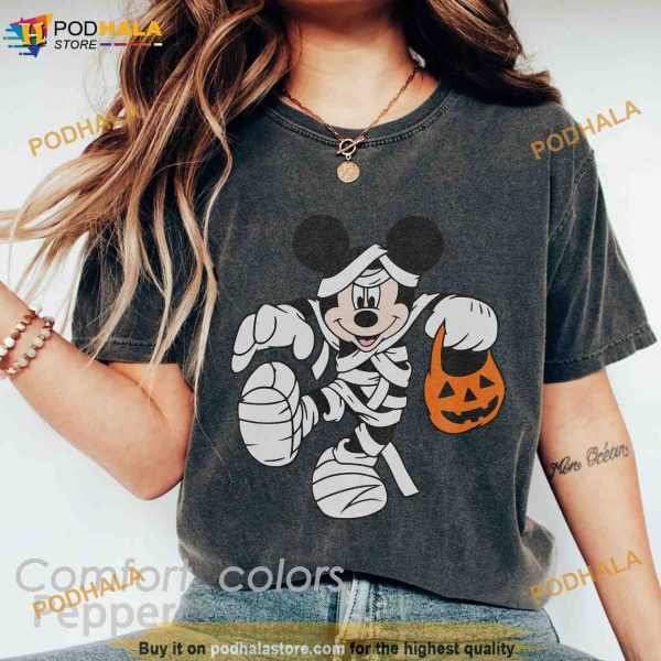 Mickey Mummy Pumpkin Halloween Comfort Colors Shirt, Mickey Spooky Shirt