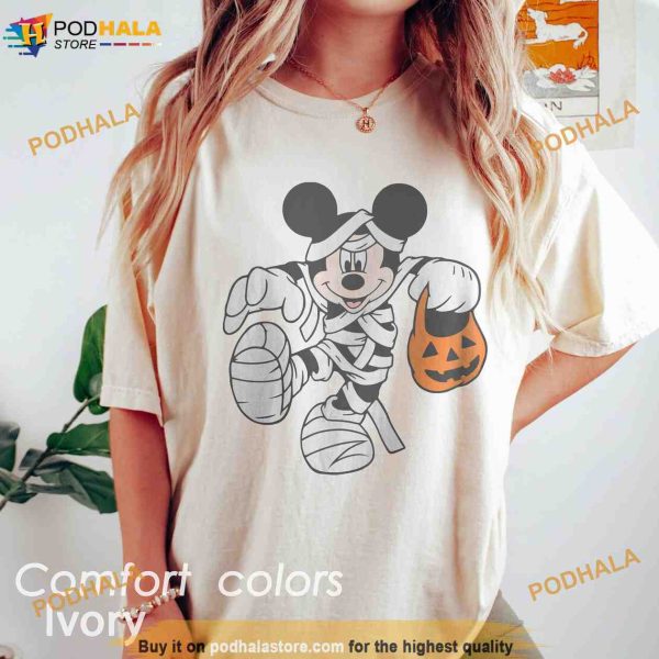 Mickey Mummy Pumpkin Halloween Comfort Colors Shirt, Mickey Spooky Shirt