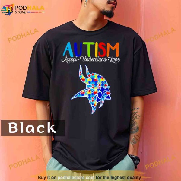 Minnesota Vikings autism awareness knowledge power Comfort Colors Shirt