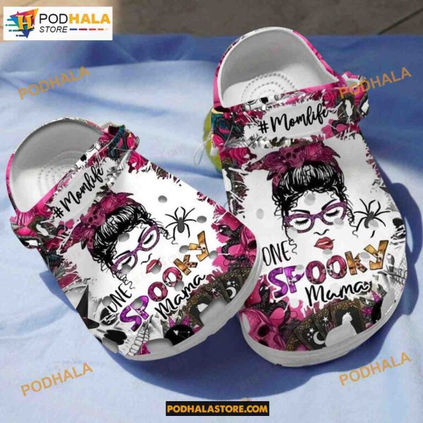 Momlife Spooky Mama Crocs Classic Clogs Shoes, Halloween Gift Ideas