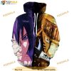 Naruto And Sasuke Final Battle Anime 3D Hoodie All Over Print, Gifts For Naruto Lovers