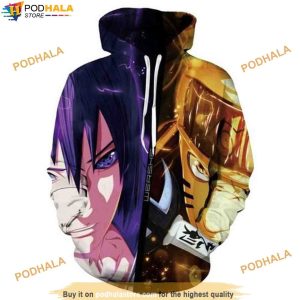 Naruto And Sasuke Final Battle Anime 3D Hoodie All Over Print, Gifts For Naruto Lovers