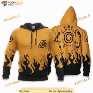 Naruto Kurama Seal Naruto Symbol Anime Manga 3D Hoodie, Gifts For Naruto Lovers