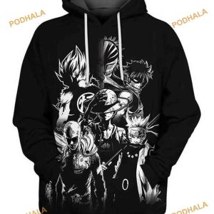 Naruto One Piece Dragon Ball Z Full Printing 3D Hoodie, Gifts For Naruto Lovers