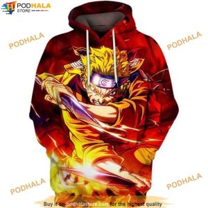 Naruto Uzumaki Angry Naruto Anime All Over Print 3D Hoodie, Gifts For Naruto Lovers