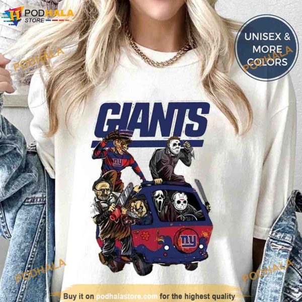 New York Giants Football Horror Characters Halloween Shirt For NFL Fans