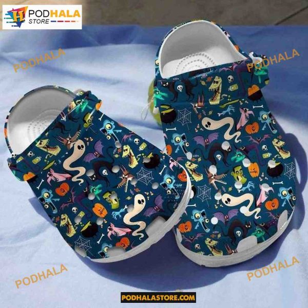 Pattern Theme Crocband Clogs Shoes Halloween Crocs, Halloween Gift Ideas