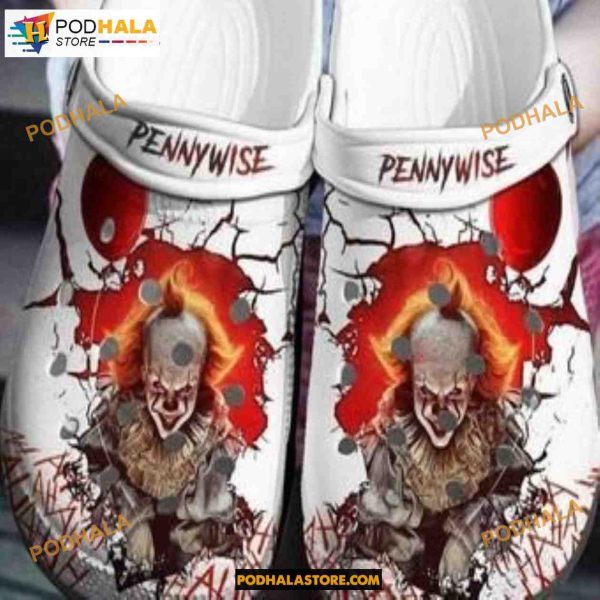 Pennywise 3D Printed Pennywise Horror Lover It Film 3D Spooky Clown Crocs