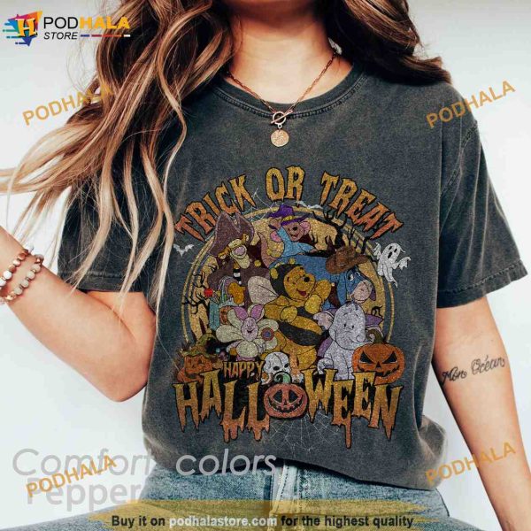 Pooh Halloween Comfort Colors Shirt – Winnie the Pooh Trick or Treat Disney