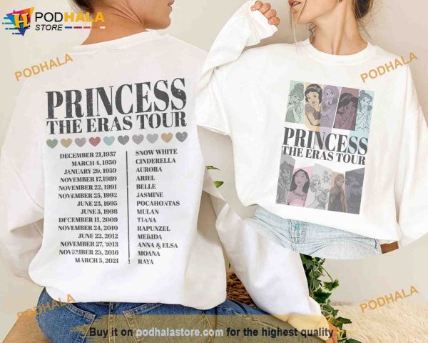 Princess The Eras Tour Shirt, Disney Princess Tee, Disney Princess Characters TShirt
