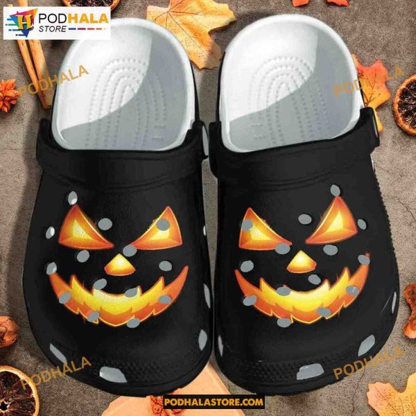 Pumpkin Face Cosplay Halloween Shoes Clogs Crocs For Men Women, Halloween Gift Ideas