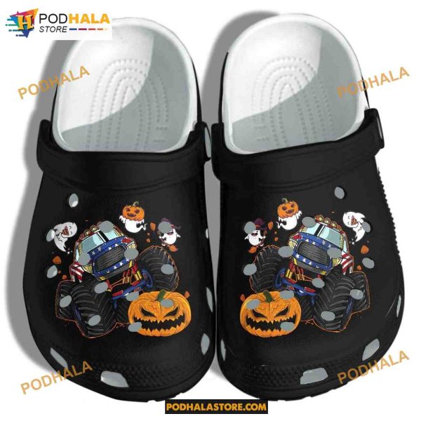 Pumpkin Monsters Truck Crocband Clogs Shoes Halloween Crocs