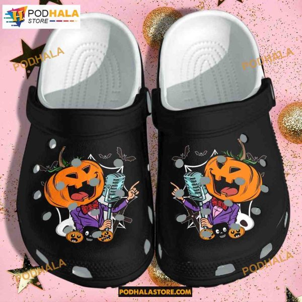Pumpkin Rock Sings Tattoo Halloween Crocs Crocband Clogs Shoes, Halloween Gift Ideas