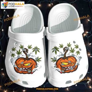 Pumpkin Smoking Funny Weed Tattoo Halloween Crocs Gift