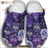Purple Skull 3D Sugar Skull Pattern Flower Halloween Inspiration Crocs