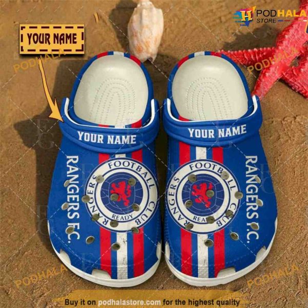 Rangers FC Football Club Custom Name Classic Crocs, Glasgow Clogs
