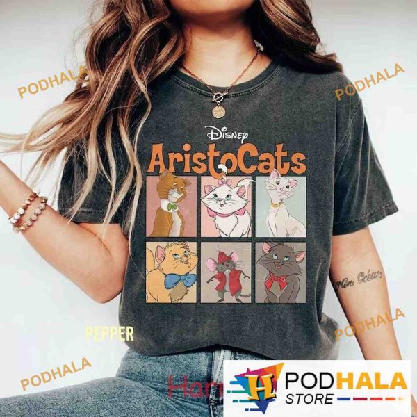 Retro Disney Aristocats Comfort Colors Shirt, Cat Lover Marie Disneyland Family Trip