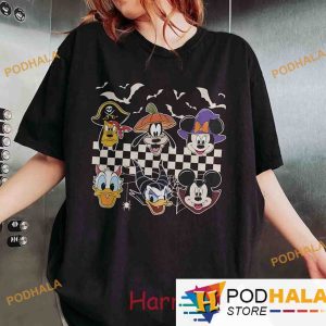Retro Disney Halloween Checkered Comfort Colors Shirt, Disneyland Mickey Halloween Gift