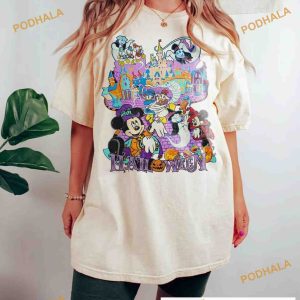 Retro Disney Halloween Comfort Colors Shirt Mickey Friends Happy Halloween Tee 2