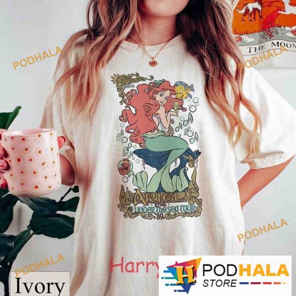 Retro Disney Little Mermaid Comfort Colors Shirt, Disney Ariel Family Vacation Tee