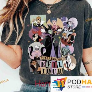 Retro Disney Villains Tour Comfort Colors Shirt, Disney Evil Friends 2023 Concert Tee
