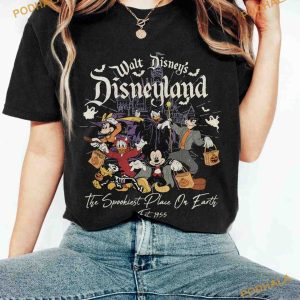 Retro Disneyland Halloween Comfort Colors Shirt Mickey Friends Halloween Party Tee 2