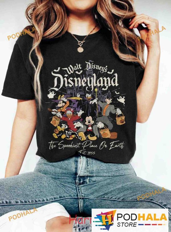 Retro Disneyland Halloween Comfort Colors Shirt, Mickey Friends Halloween Party Tee