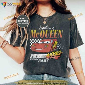 Retro Lightning McQueen Comfort Colors Shirt, Disney Pixar Cars Shirt
