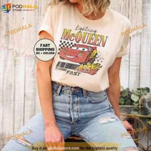 Retro Lightning McQueen Comfort Colors Shirt Disney Pixar Cars Shirt 2