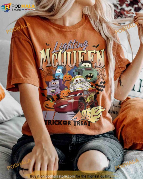 Retro McQueen Disney Cars Halloween Shirt, McQueen Comfort Colors Tee
