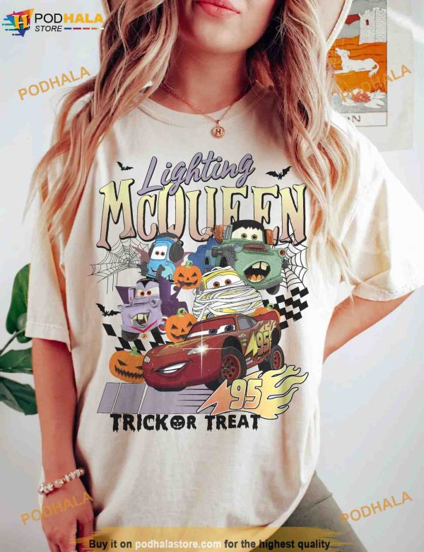Retro McQueen Disney Cars Halloween Shirt, McQueen Comfort Colors Tee