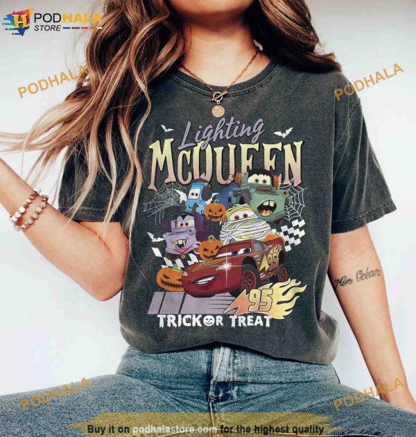 Retro McQueen Disney Cars Halloween Shirt, McQueen Comfort Colors Tee