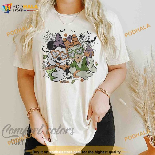 Retro Minnie and Daisy Face Comfort Colors Halloween Shirt, Disney Halloween Shirt