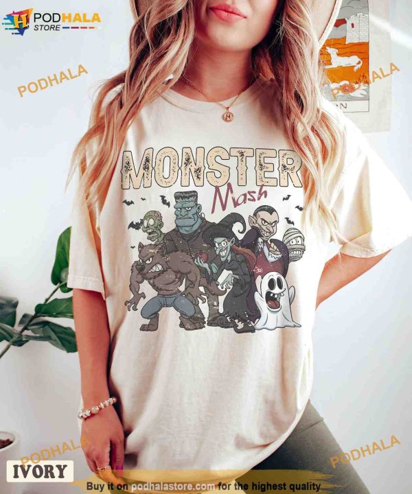 Retro Monster Mash Comfort Colors Halloween Shirt, Vintage Ghost Fall Tee