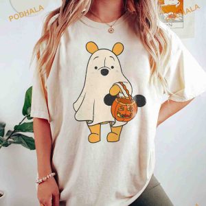 Retro Pooh Ghost Disney Halloween Comfort Colors Shirt Mickeys Not So Scary Tee 2