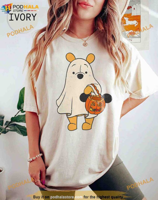 Retro Pooh Ghost Disney Halloween Comfort Colors Shirt, Mickey’s Not So Scary Tee