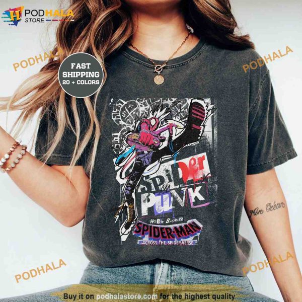Retro Spider Punk Comfort Colors Shirt – Spider-Man Across the Spider-Verse 2023 Marvel Fan Gift