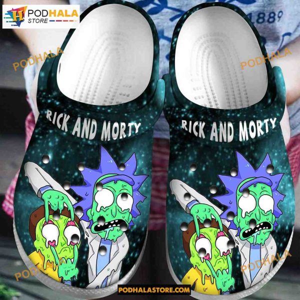 Rick And Morty Zombie Horror Crocs Crocband Clogs, Halloween Gift Ideas