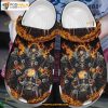 Riding Skeleton Skull Ghost Skull Fire Crocs Classic Clogs Shoes, Halloween Gift Ideas